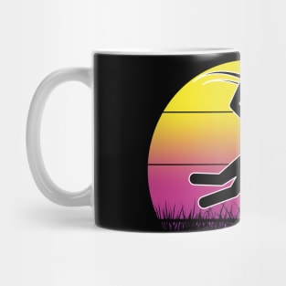 Travel back in time with beach volleyball - Retro Sunsets shirt featuring a player! Mug